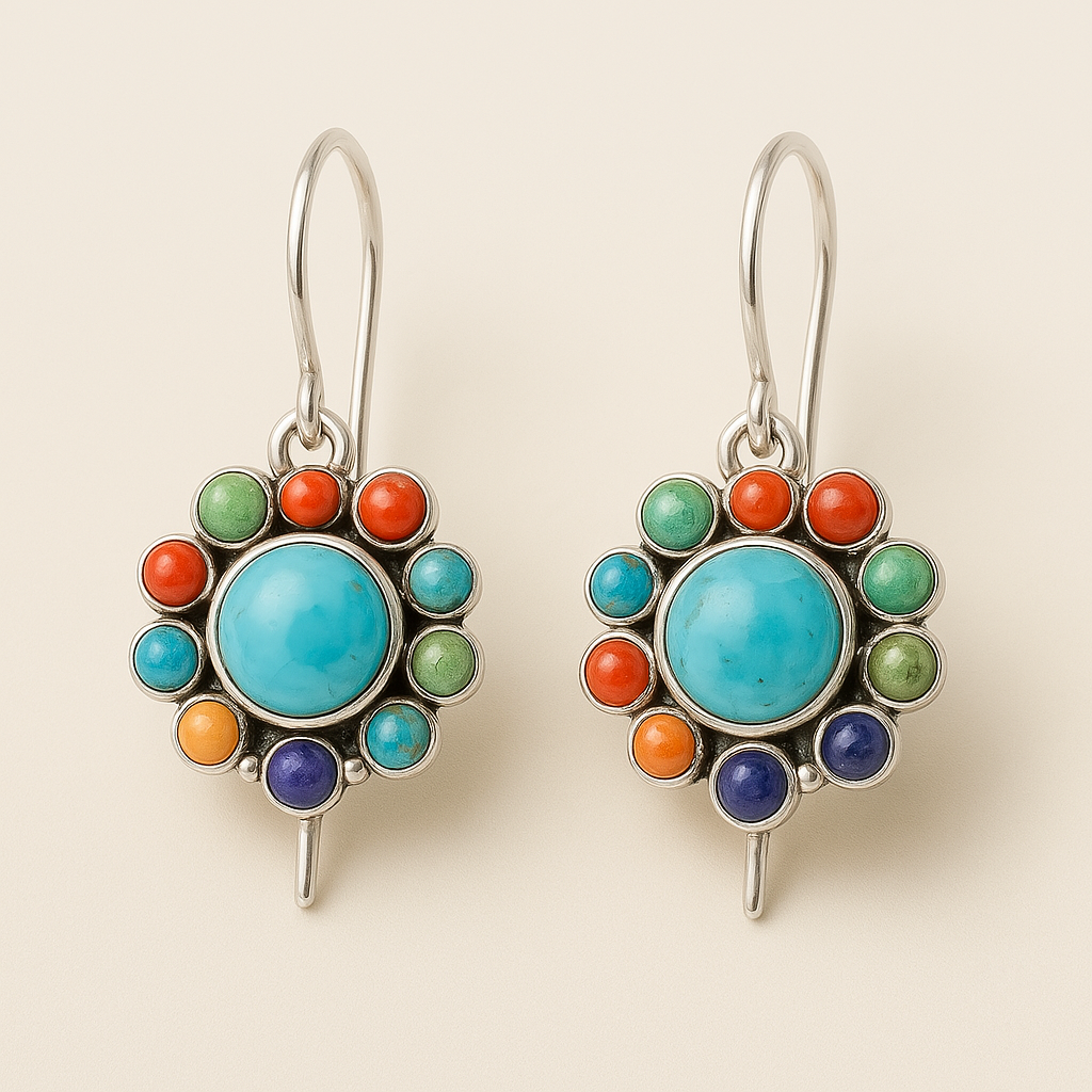 Vibrant Splash Round Earrings
