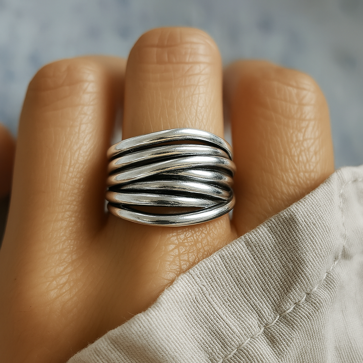 ShimmerStack Adjustable Layered Ring