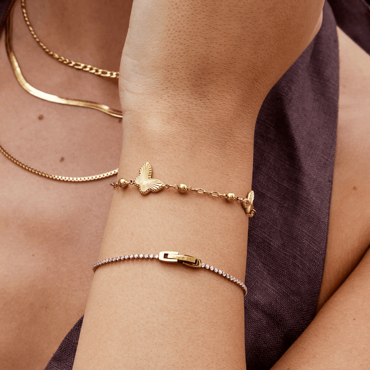 Golden Butterfly Charm Bracelet by Emilia