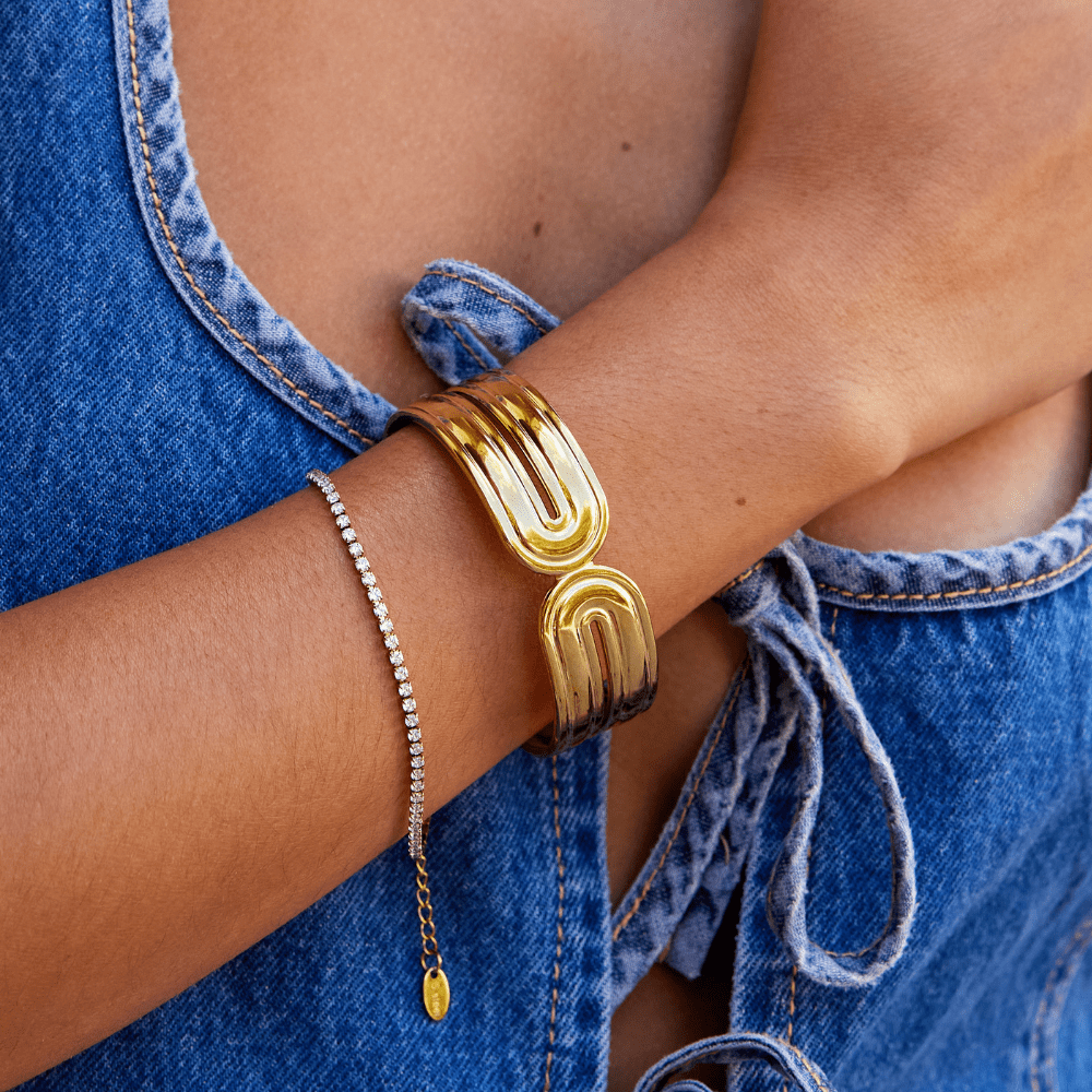 Golden Glow Twist Cuff