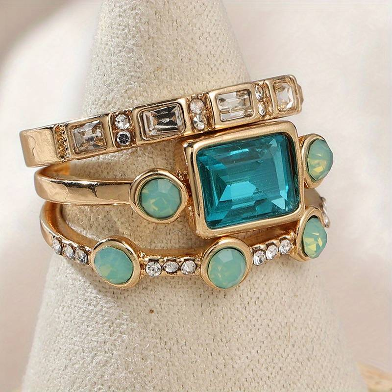 Timeless Blue Elegance Ring Set