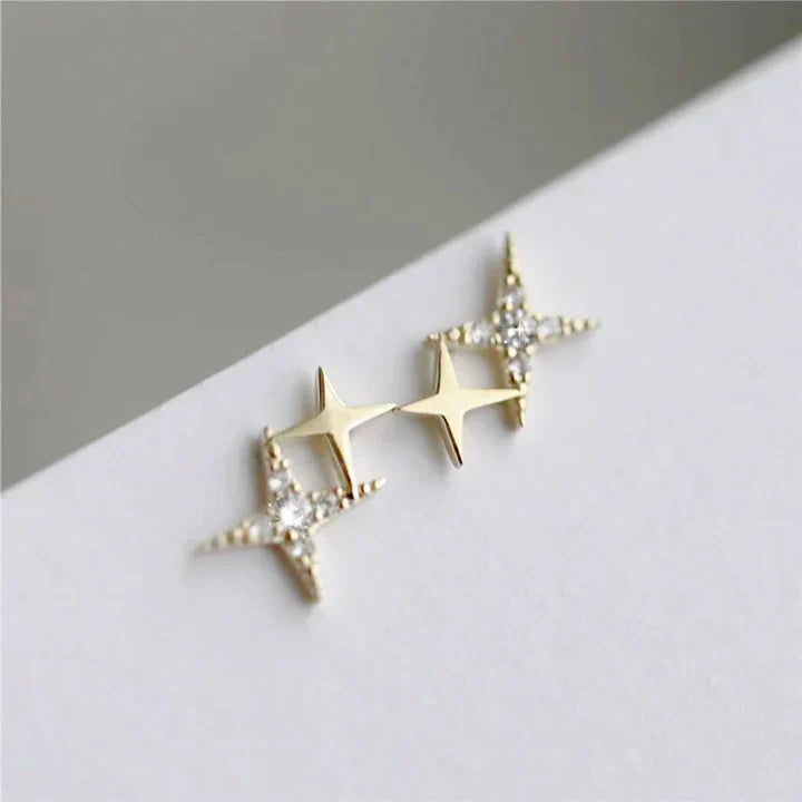 TwinkleGlow Star Studs