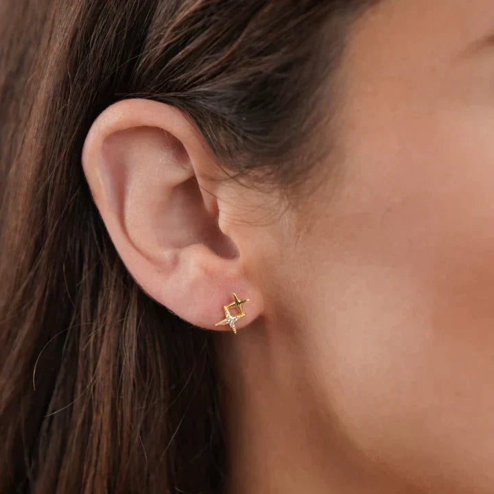 TwinkleGlow Star Studs