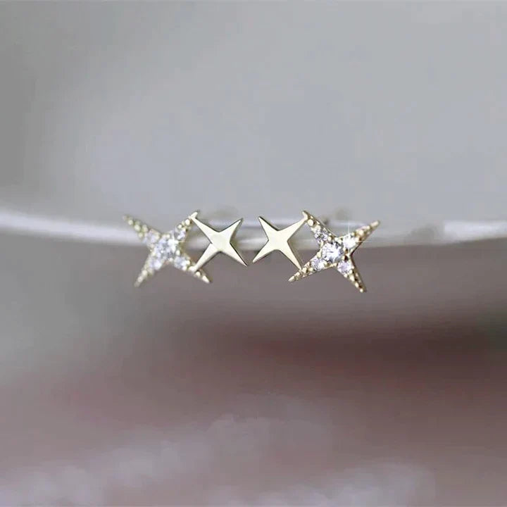TwinkleGlow Star Studs